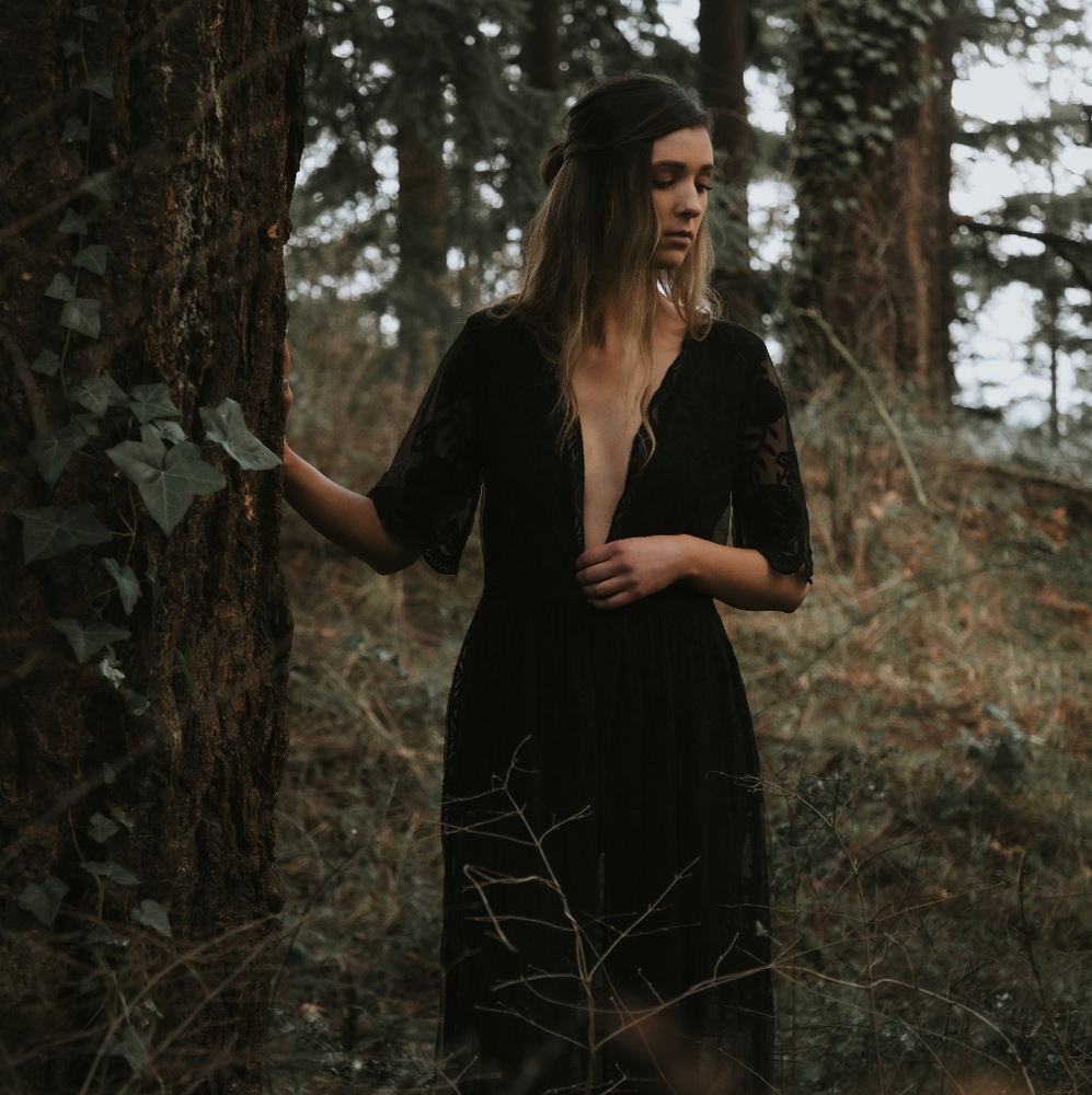 NWT Black Lace Maxi Dress